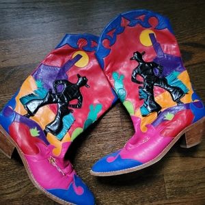 Zalo Authentic Colorful Cowboy boots